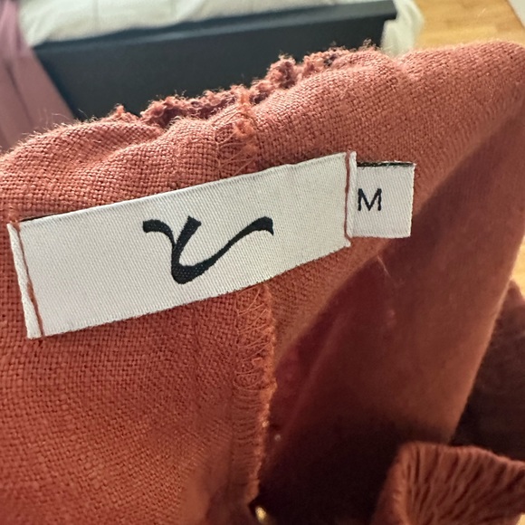 Wide Leg Linen Pants in Terracotta - Picture 5 of 5